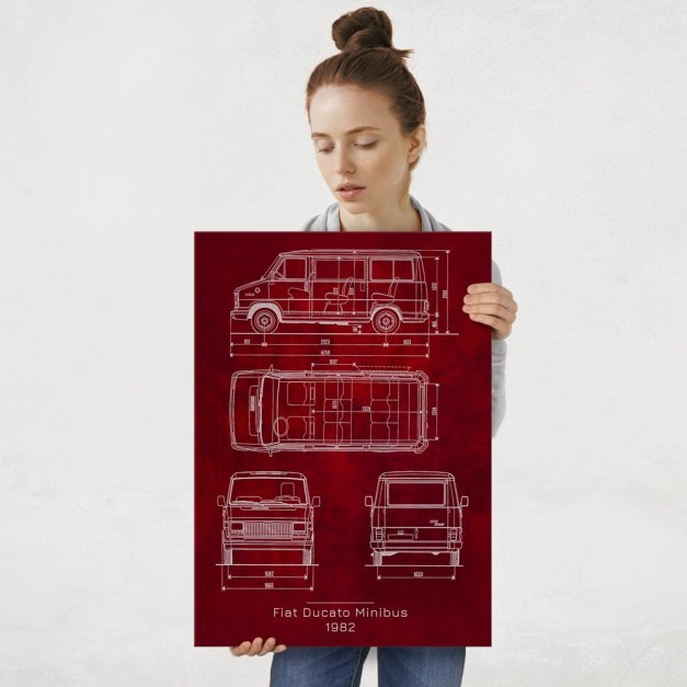Plakat metalowy Fiat Ducato Minibus Projekt Scarlet L