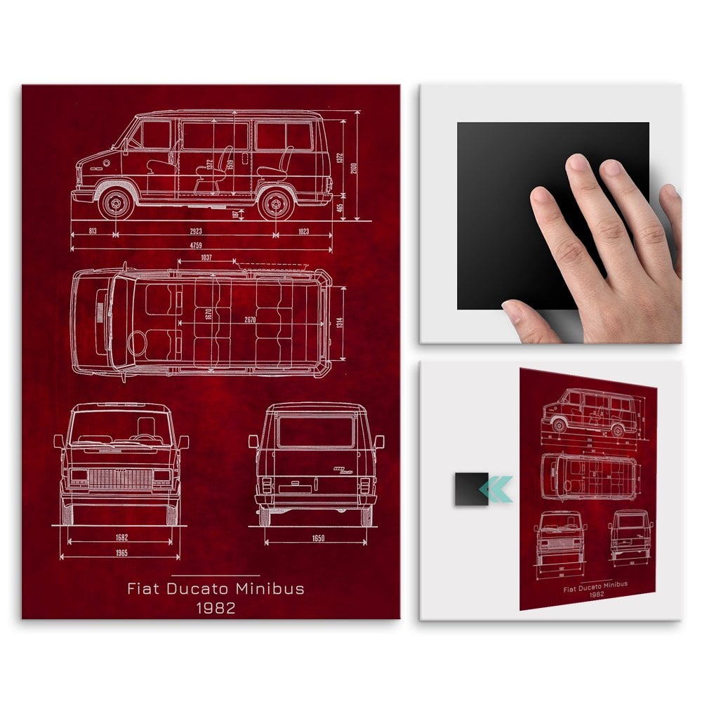 Plakat metalowy Fiat Ducato Minibus Projekt Scarlet L