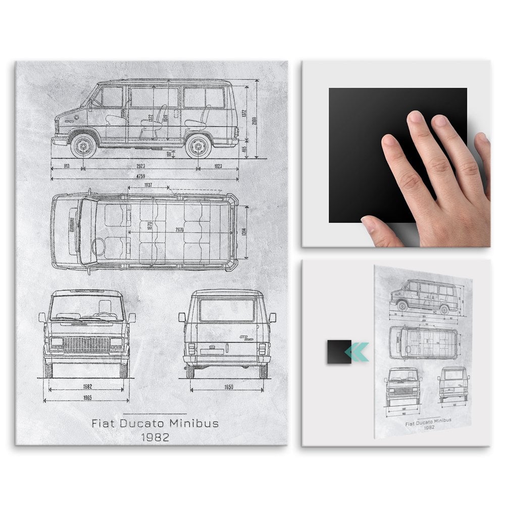 Plakat metalowy Fiat Ducato Minibus Projekt Stone L