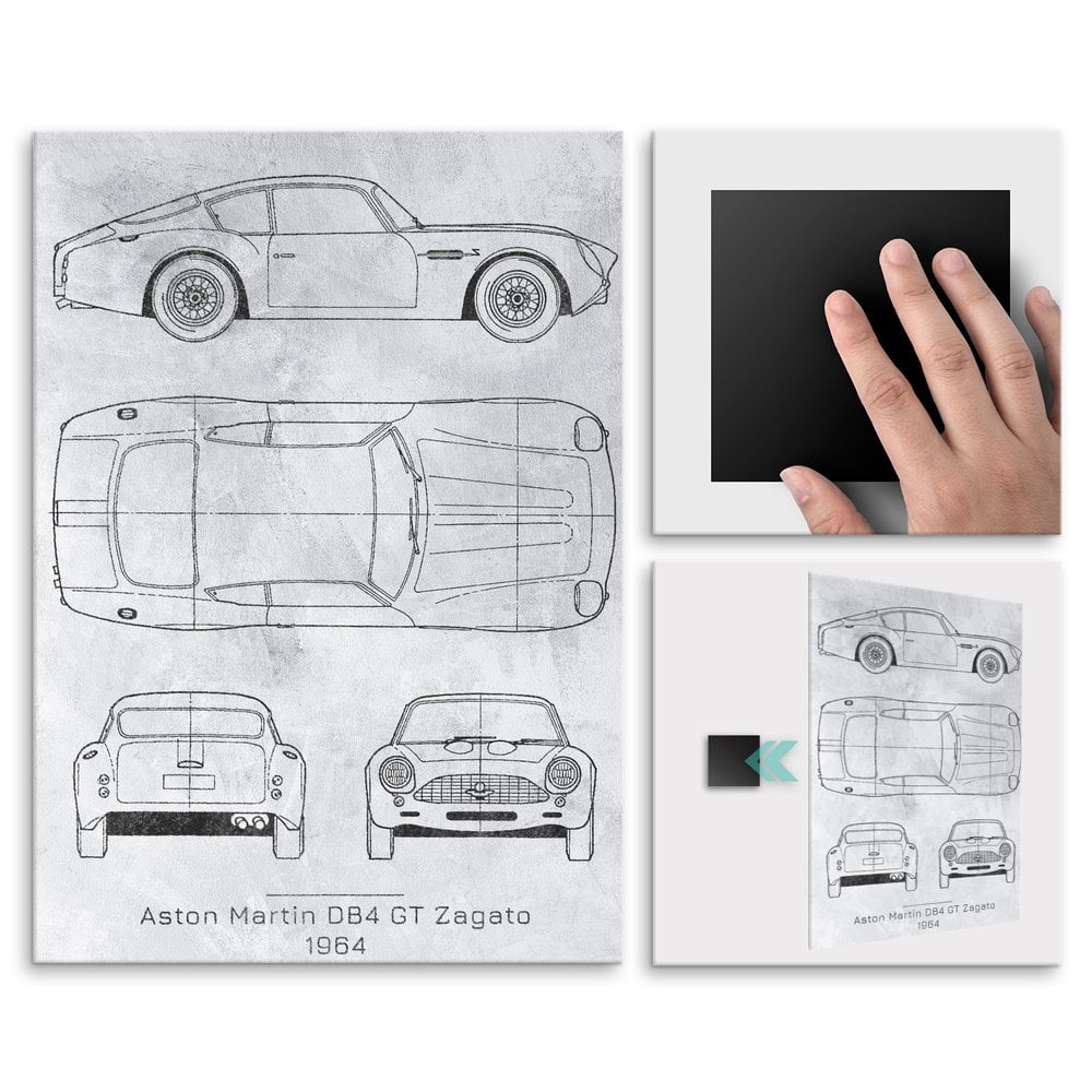 Plakat metalowy Aston Martin DB4 GT Projekt Stone M