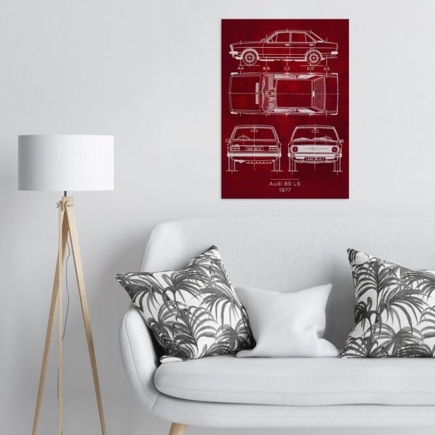 Plakat metalowy Audi 80 LS Projekt Scarlet L