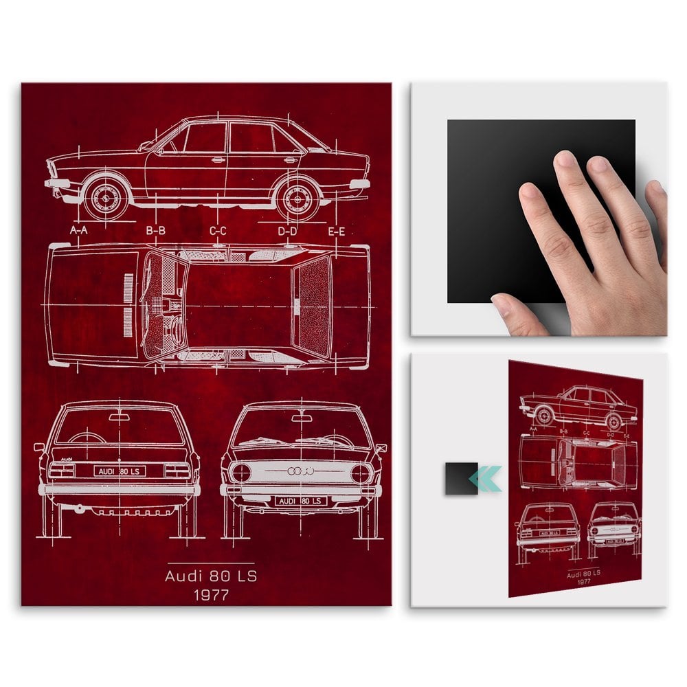 Plakat metalowy Audi 80 LS Projekt Scarlet L