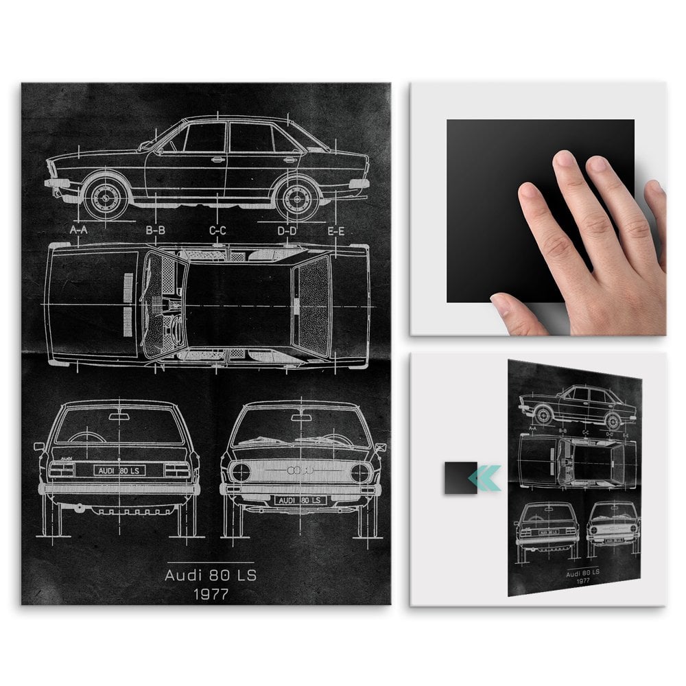 Plakat metalowy Audi 80 LS Projekt Graphite L