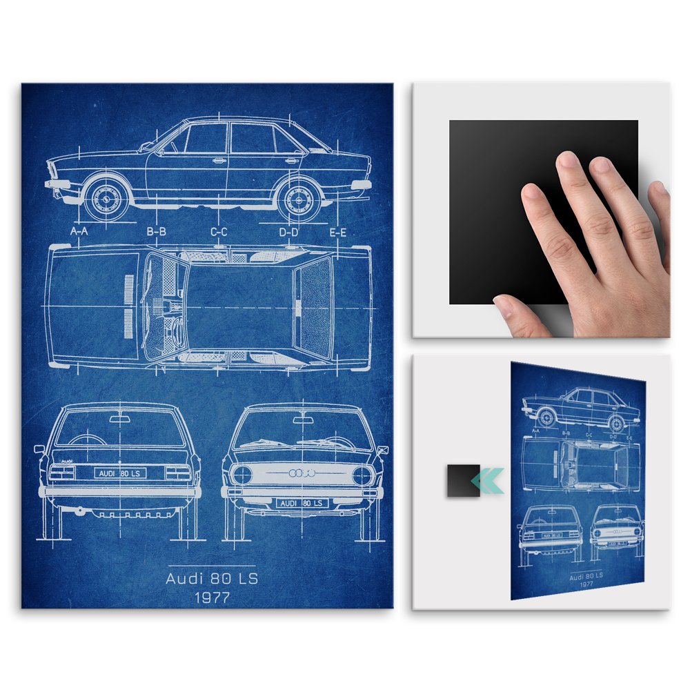 Plakat metalowy Audi 80 LS Projekt Cobalt L
