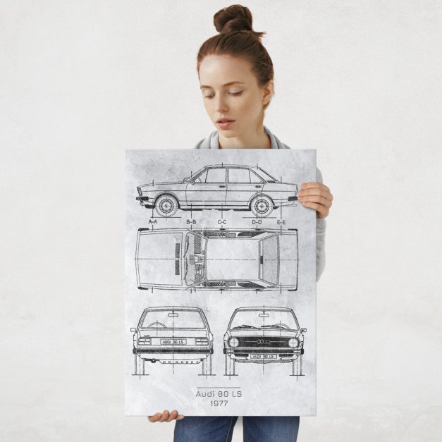 Plakat metalowy Audi 80 LS Projekt Stone L