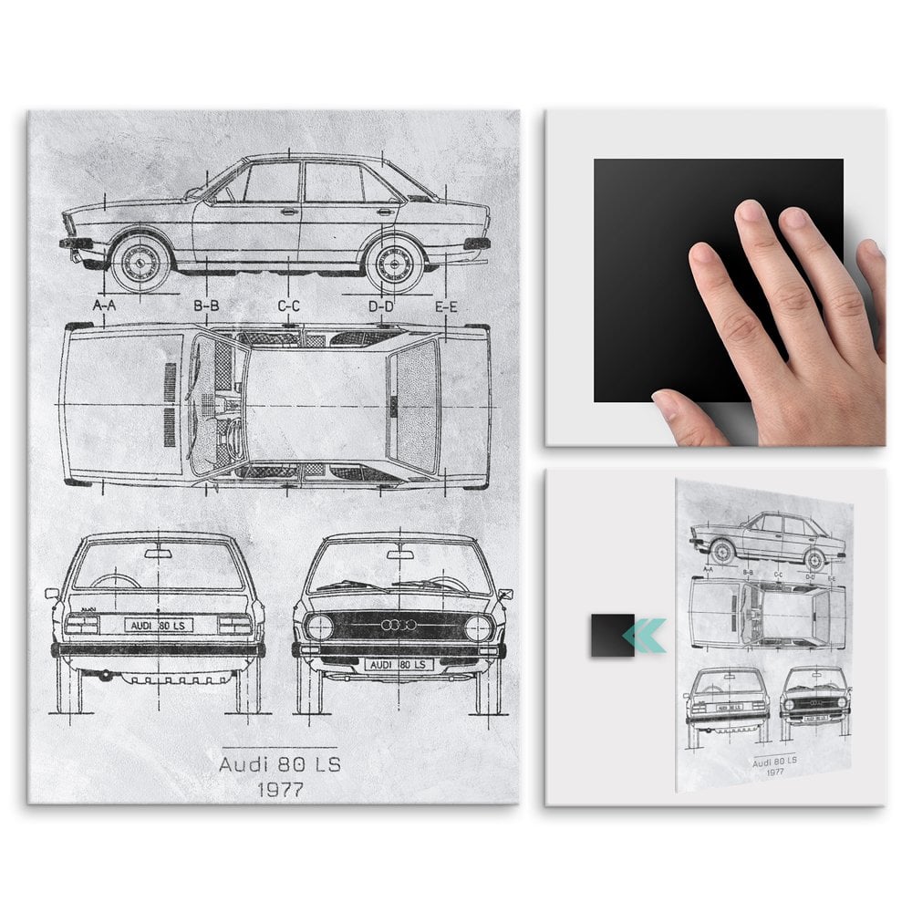 Plakat metalowy Audi 80 LS Projekt Stone L