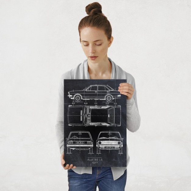 Plakat metalowy Audi 80 LS Projekt Blackboard M
