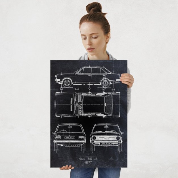 Plakat metalowy Audi 80 LS Projekt Blackboard L