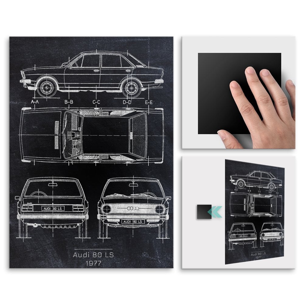Plakat metalowy Audi 80 LS Projekt Blackboard L