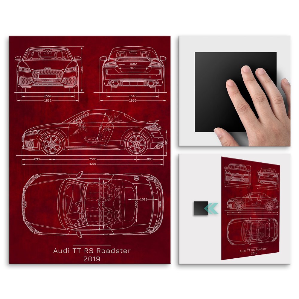 Plakat metalowy Audi TT Roadster Projekt Scarlet L
