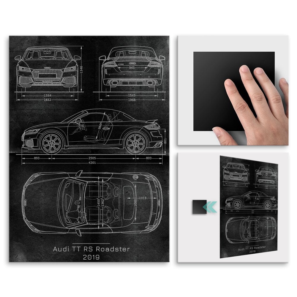 Plakat metalowy Audi TT Roadster Projekt Graphite L