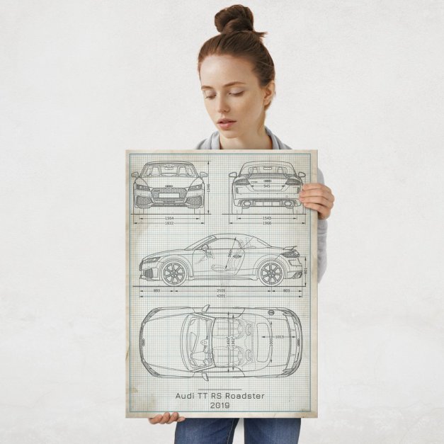 Plakat metalowy Audi TT Roadster Projekt Vintage L