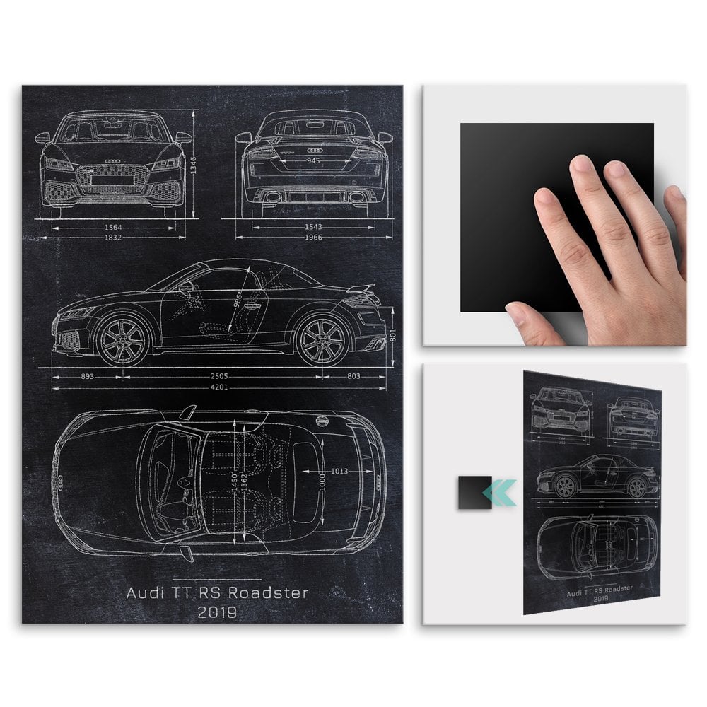 Plakat metalowy Audi TT Roadster Projekt Blackboard L