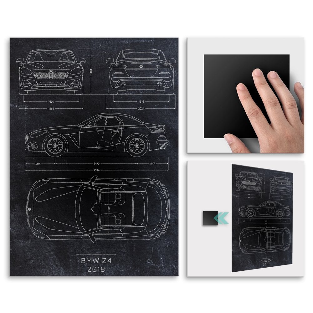 Plakat metalowy BMW Z4 Projekt Blackboard L