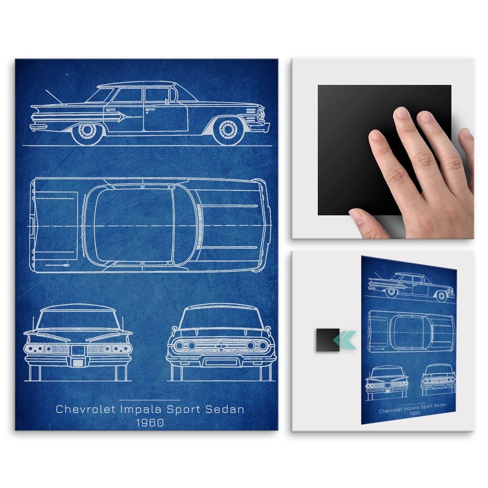Plakat metalowy Chevrolet Impala Sport Projekt Cobalt L