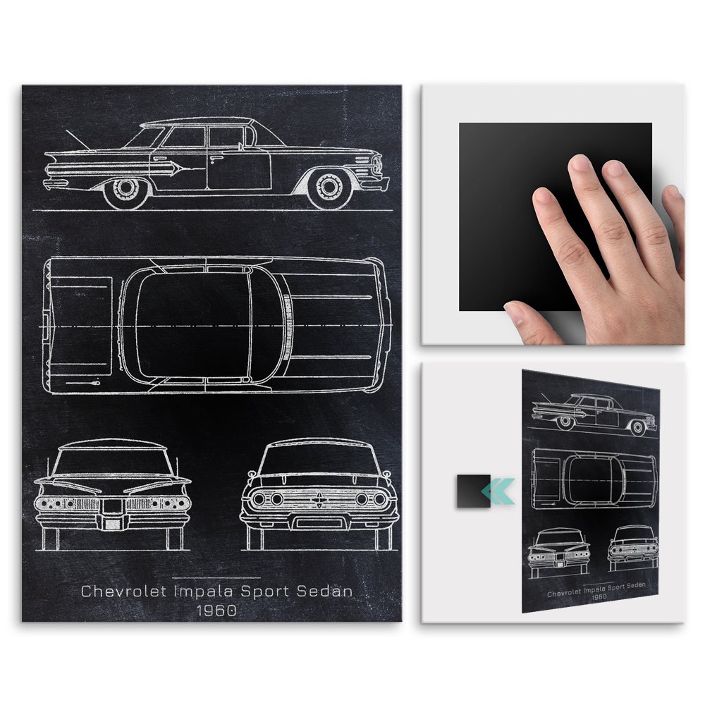 Plakat metalowy Chevrolet Impala Sport Projekt Blackboard M