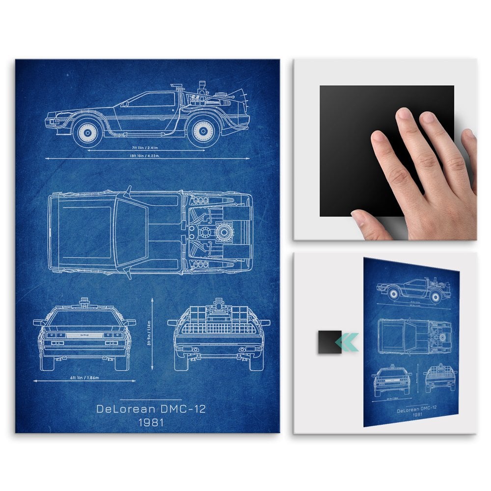 Plakat metalowy DeLorean DMC Projekt Cobalt L