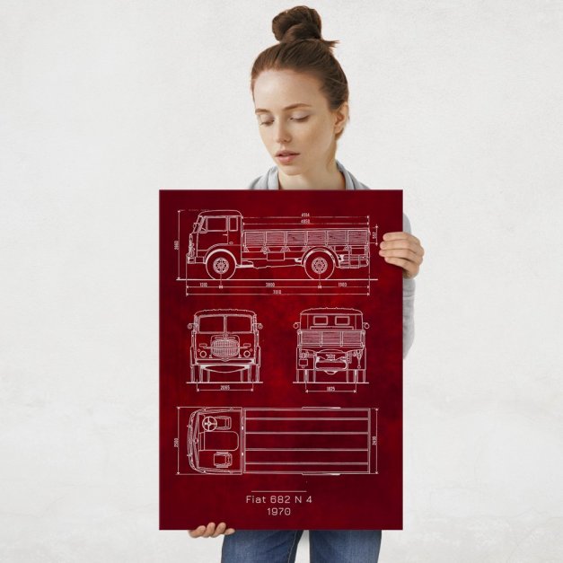 Plakat metalowy Fiat 682 N4 Projekt Scarlet L