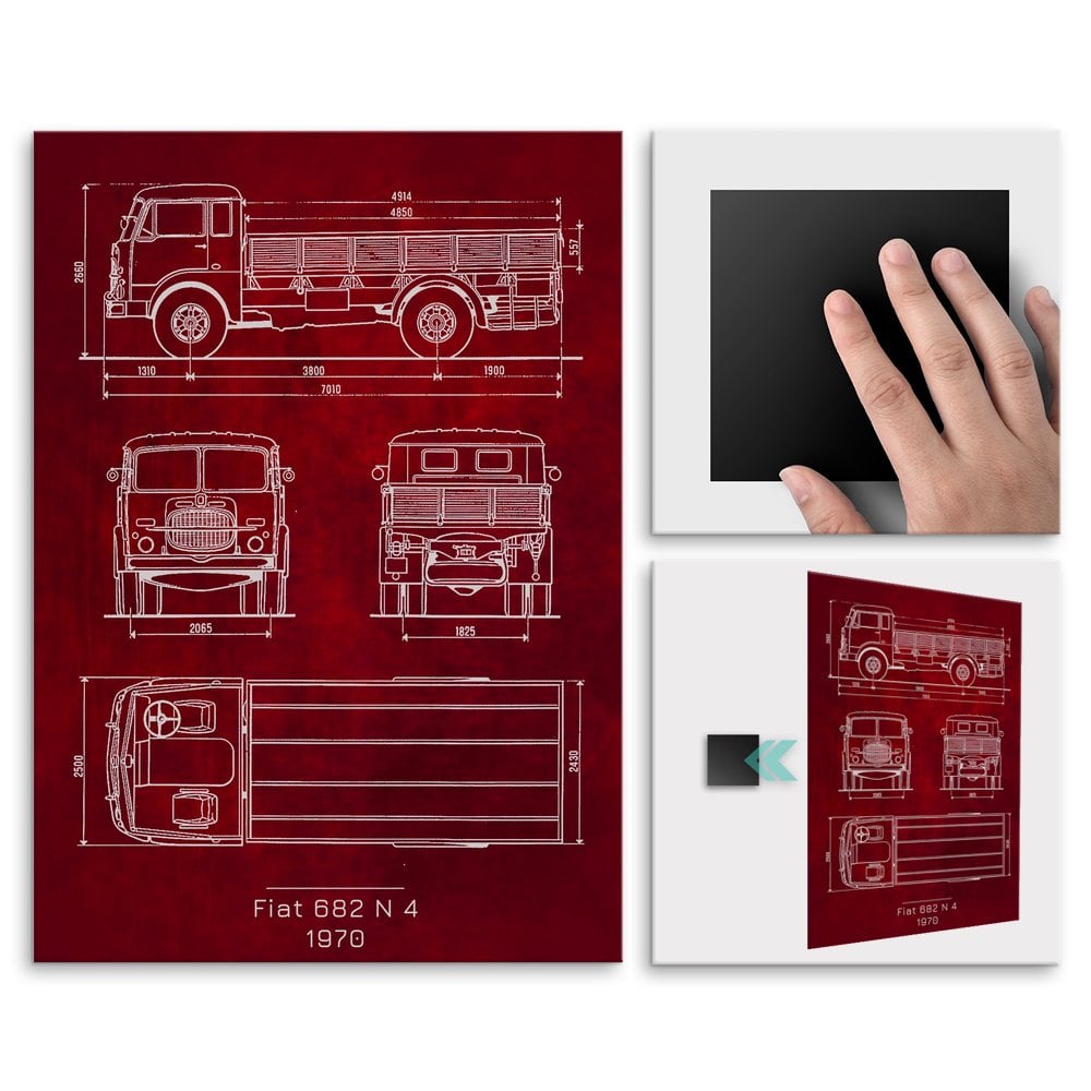 Plakat metalowy Fiat 682 N4 Projekt Scarlet L
