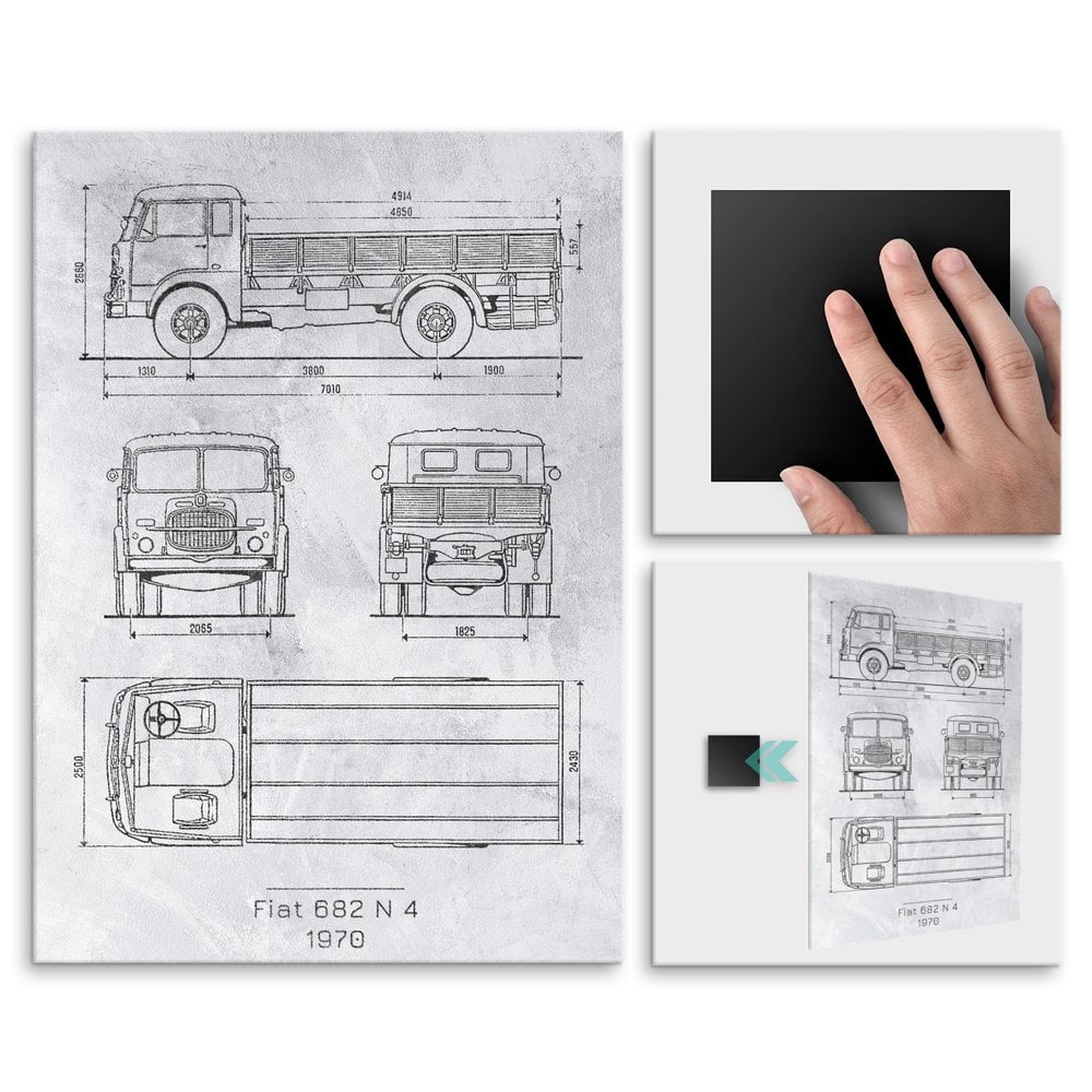 Plakat metalowy Fiat 682 N4 Projekt Stone L