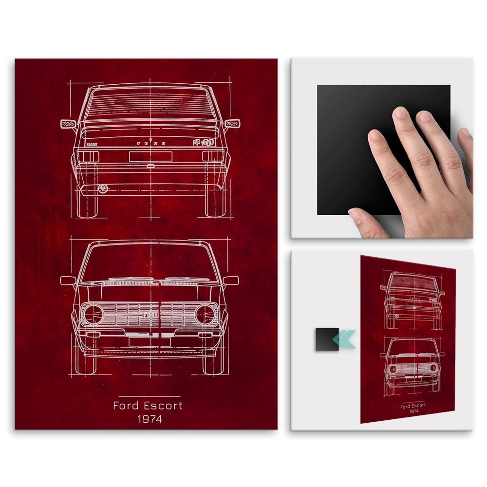 Plakat metalowy Ford Escort Projekt Scarlet L