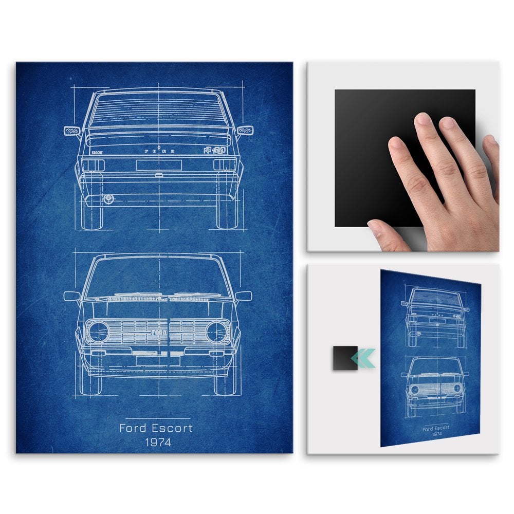Plakat metalowy Ford Escort Projekt Cobalt M