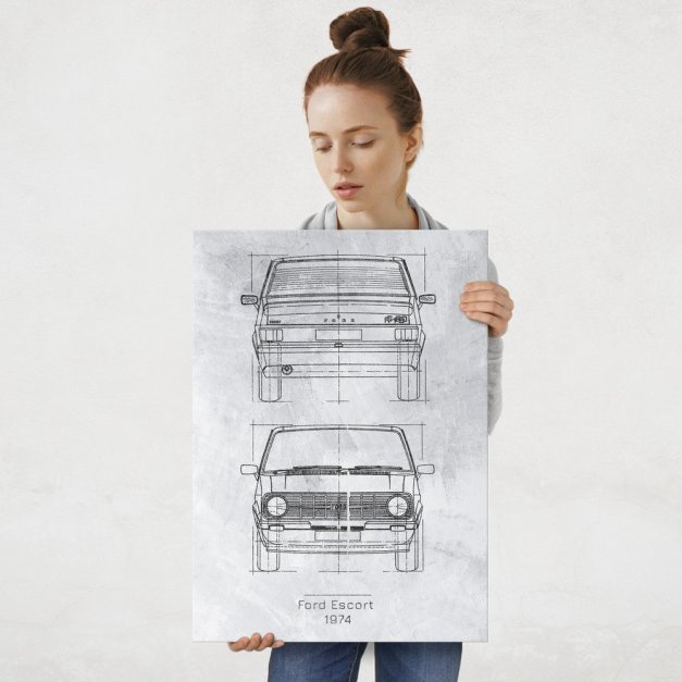 Plakat metalowy Ford Escort Projekt Stone L