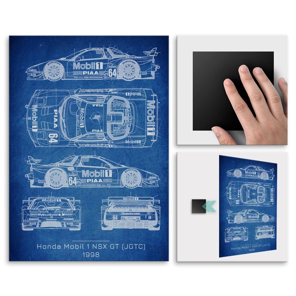 Plakat metalowy Honda NSX GT Projekt Cobalt M