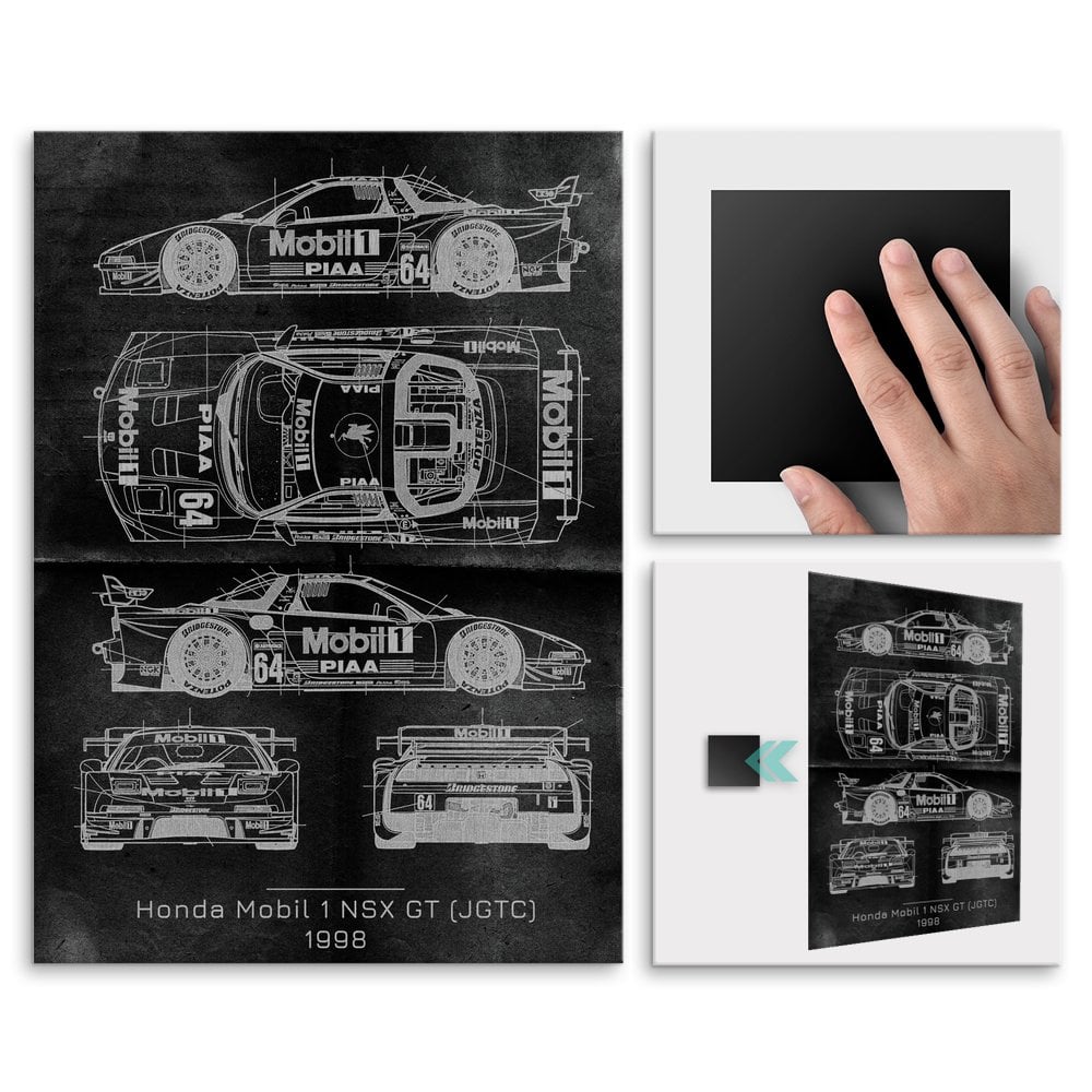Plakat metalowy Honda NSX GT Projekt Graphite M