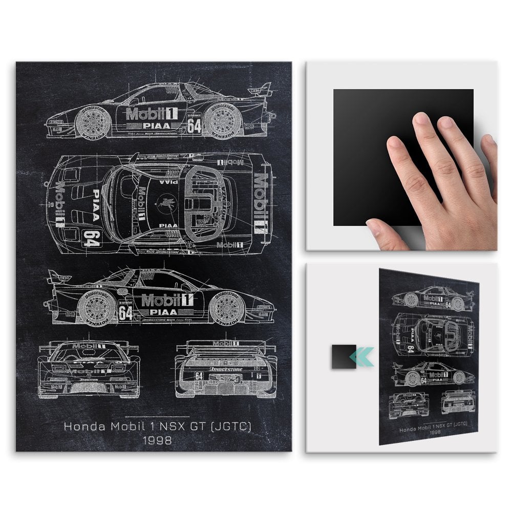 Plakat metalowy Honda NSX GT Projekt Blackboard L