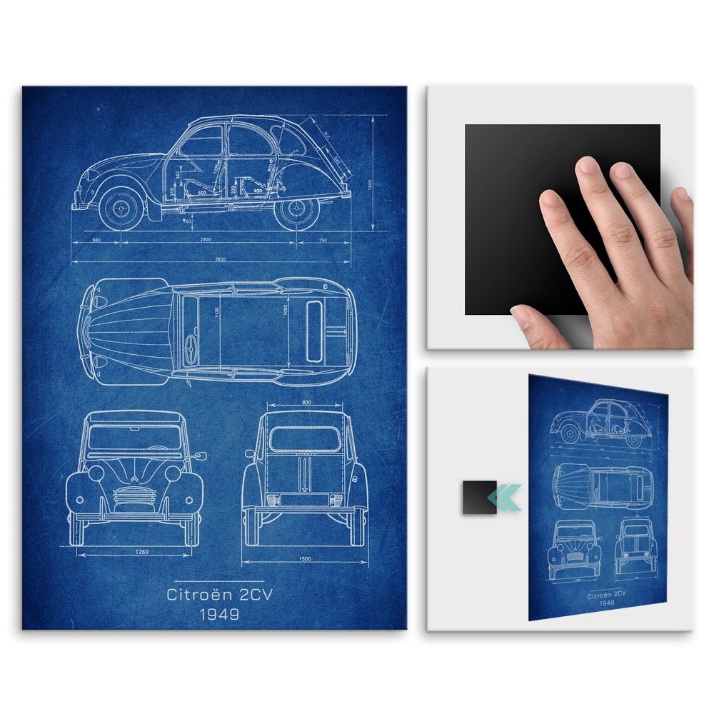 Plakat metalowy Citron 2CV Projekt Cobalt L