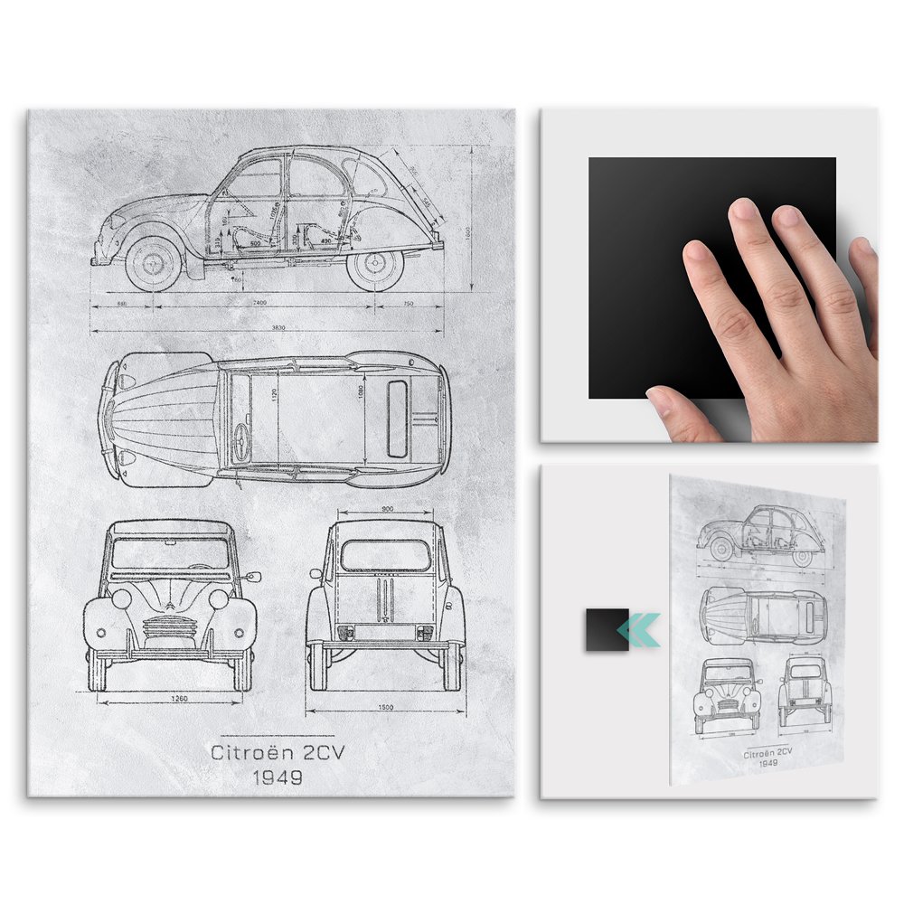 Plakat metalowy Citron 2CV Projekt Stone M