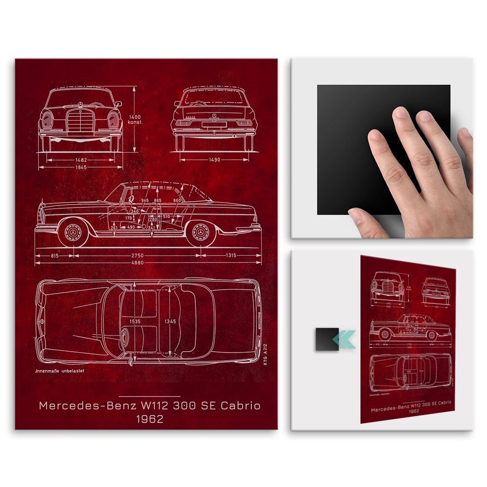 Plakat metalowy Mercedes-Benz 300 SE Cabrio Projekt Scarlet M