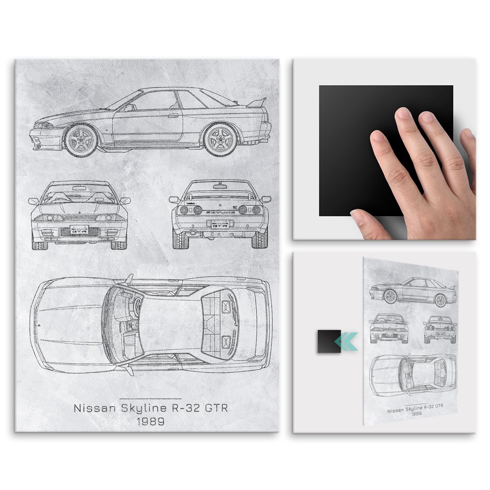 Plakat metalowy Nissan Skyline R-32 GTR Projekt Stone L