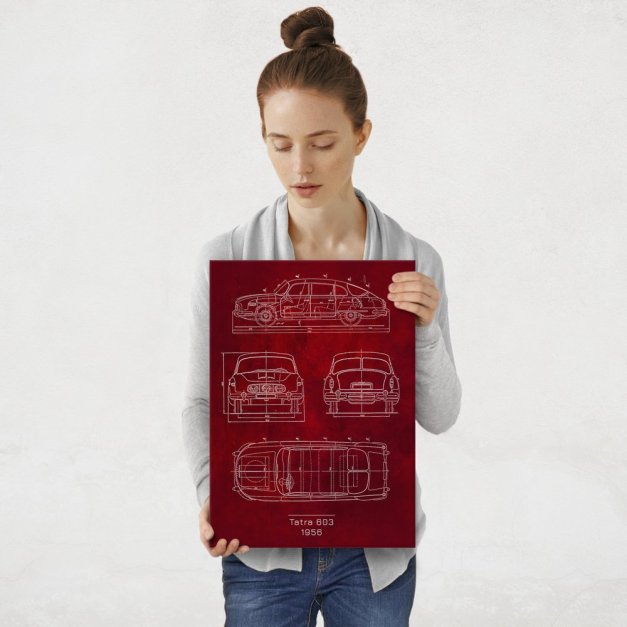 Plakat metalowy Tatra 603 Projekt Scarlet M
