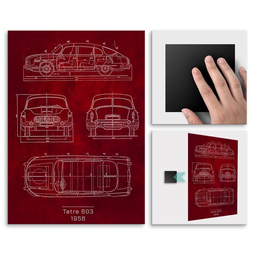 Plakat metalowy Tatra 603 Projekt Scarlet L