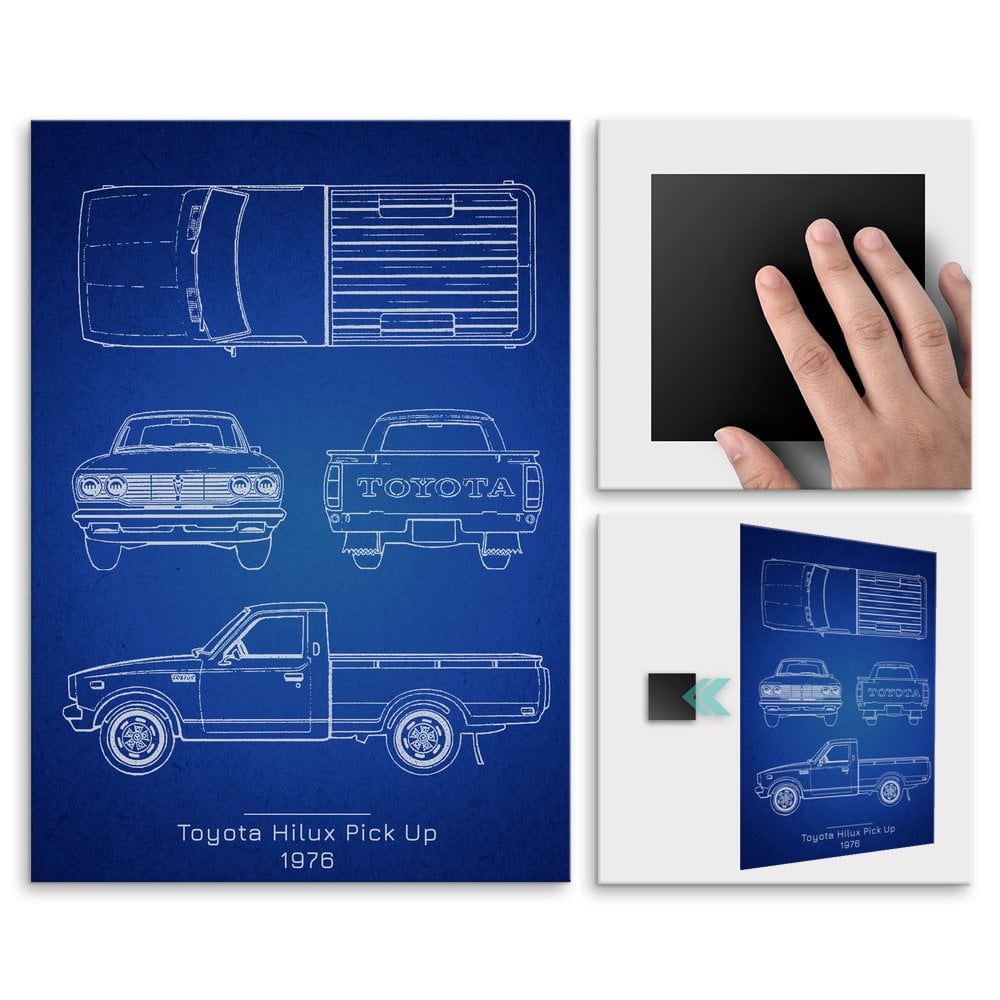 Plakat metalowy Toyota Hilux Pick Up Projekt Blueprint M
