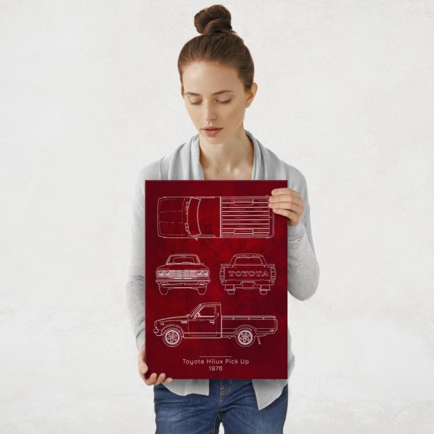 Plakat metalowy Toyota Hilux Pick Up Projekt Scarlet M