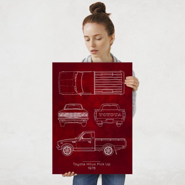 Plakat metalowy Toyota Hilux Pick Up Projekt Scarlet L
