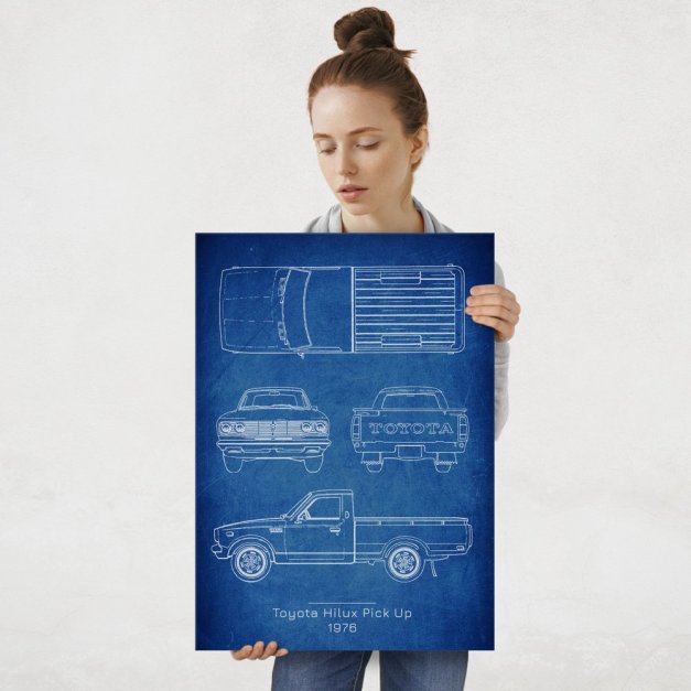 Plakat metalowy Toyota Hilux Pick Up Projekt Cobalt L