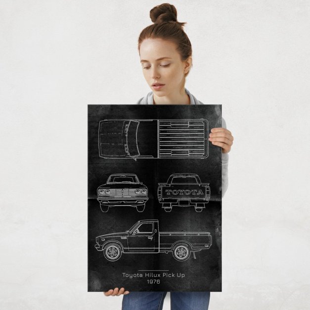 Plakat metalowy Toyota Hilux Pick Up Projekt Graphite L