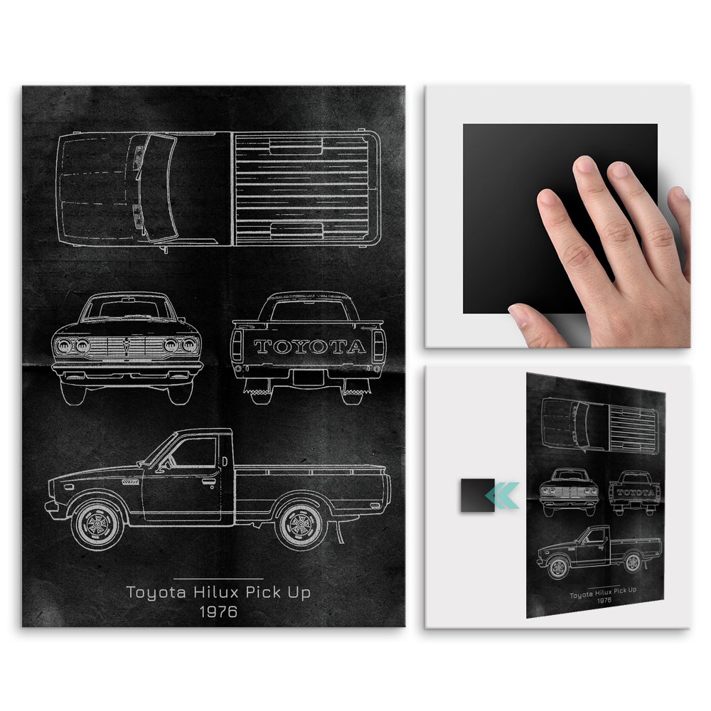 Plakat metalowy Toyota Hilux Pick Up Projekt Graphite L