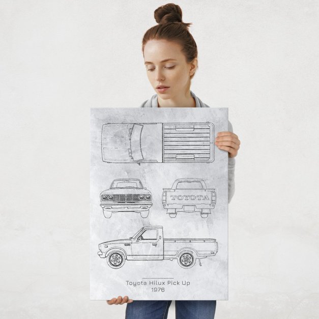 Plakat metalowy Toyota Hilux Pick Up Projekt Stone L