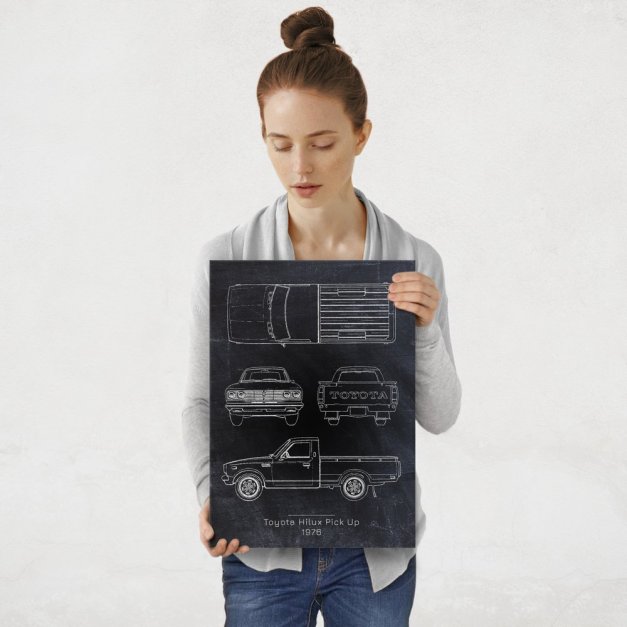 Plakat metalowy Toyota Hilux Pick Up Projekt Blackboard M