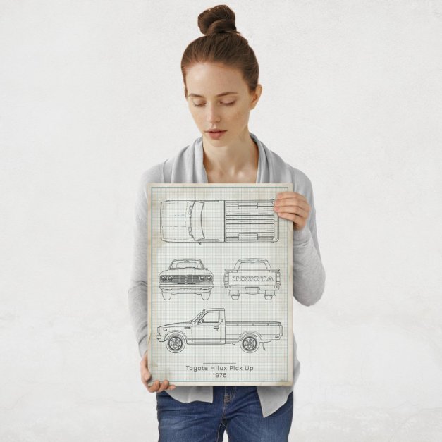 Plakat metalowy Toyota Hilux Pick Up Projekt Vintage M