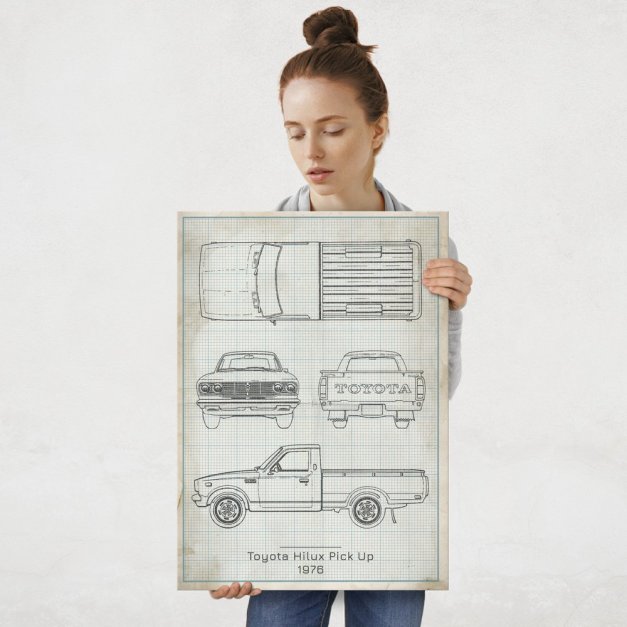 Plakat metalowy Toyota Hilux Pick Up Projekt Vintage L