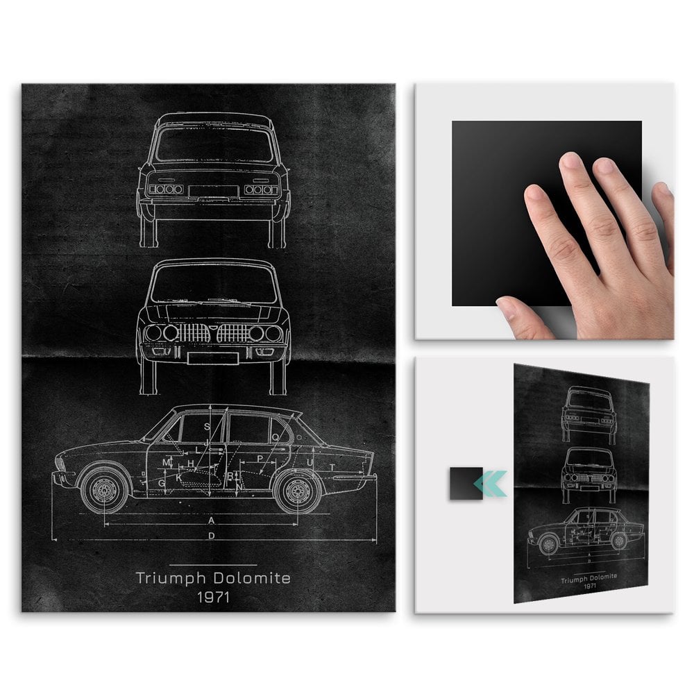 Plakat metalowy Triumph Dolomite Projekt Graphite L