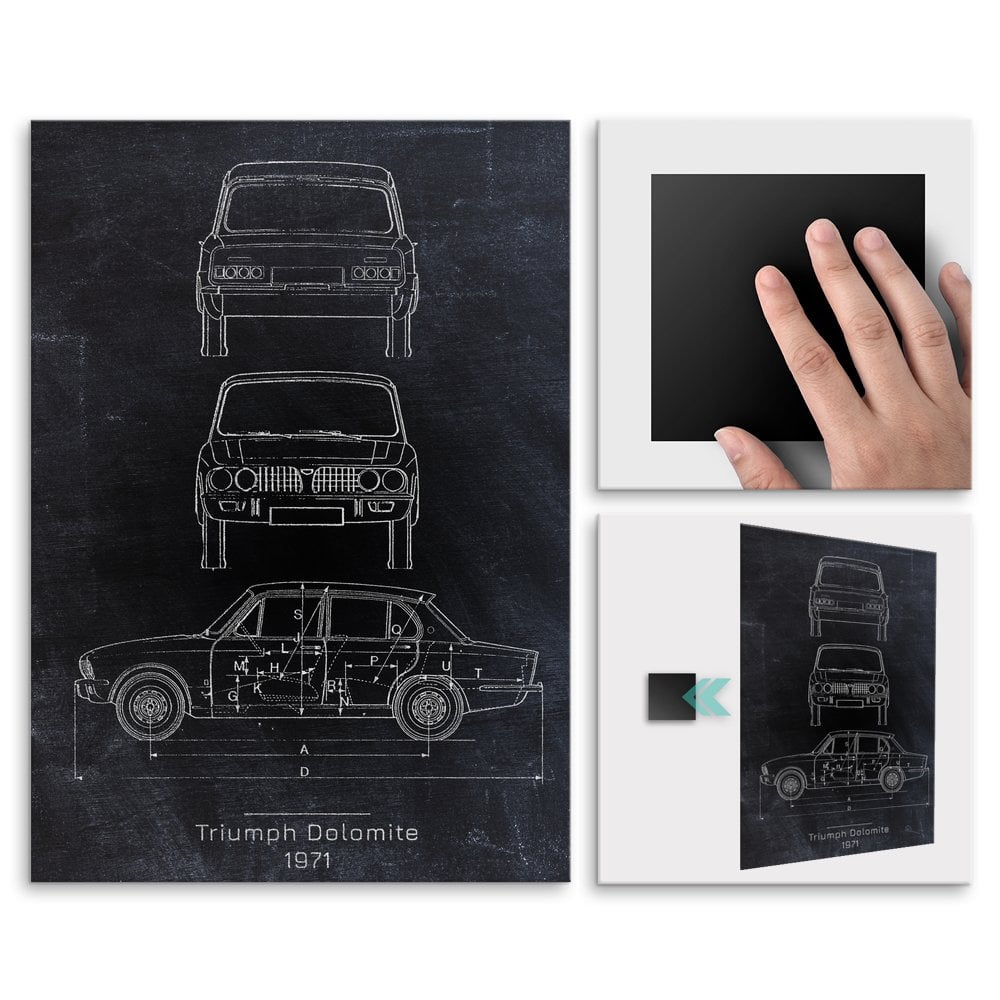 Plakat metalowy Triumph Dolomite Projekt Blackboard M