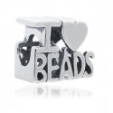 Charms Zawieszka Koralik Srebrny I LOVE BEADS