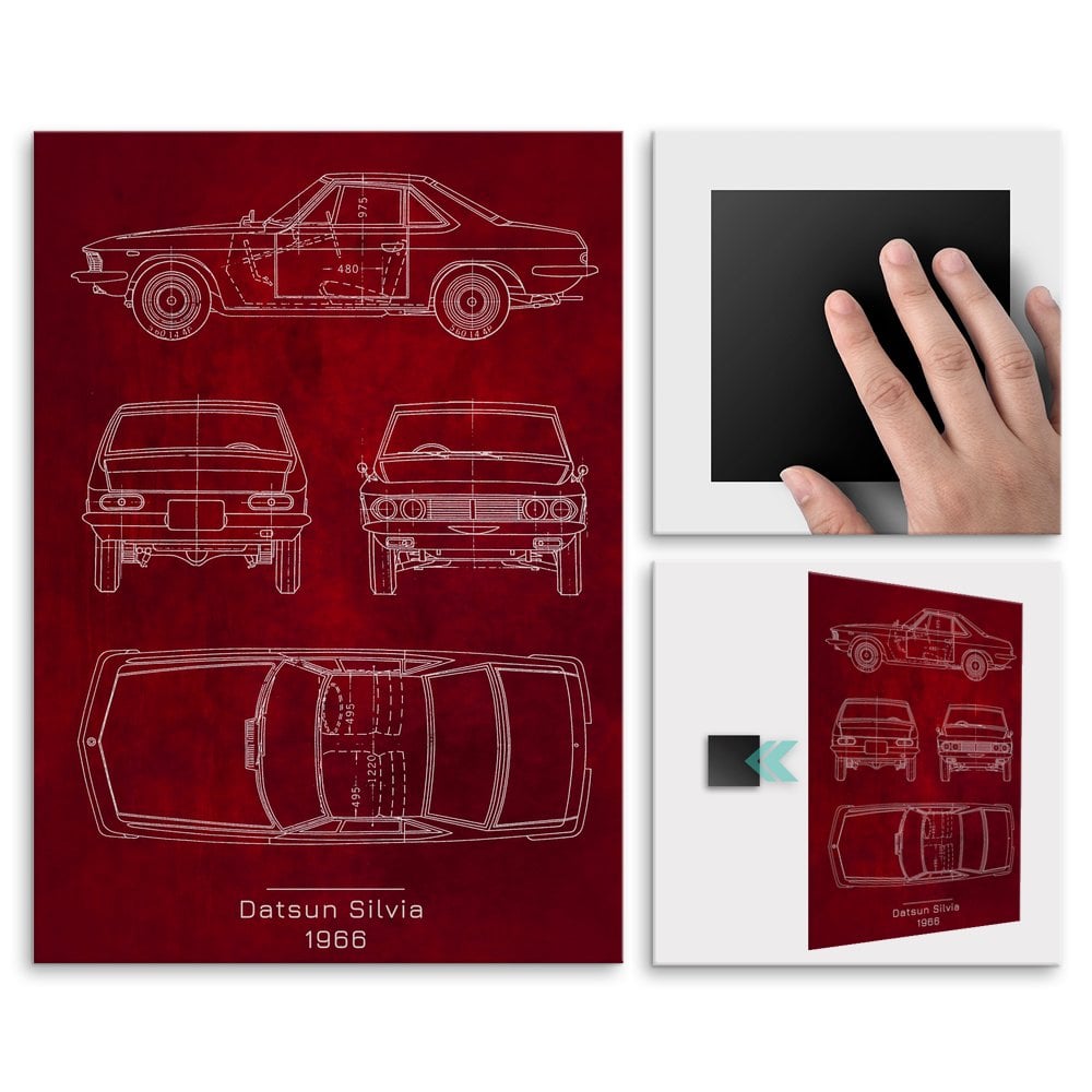 Plakat metalowy Datsun Silvia Projekt Scarlet L